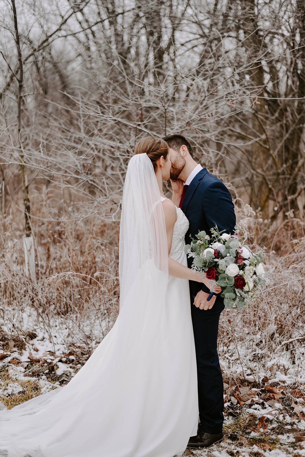 Bride and groom first look.
