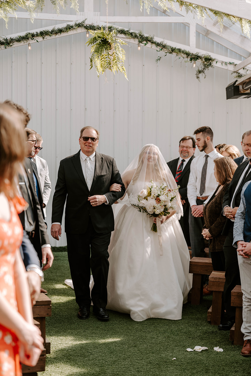 Bride walking down the aisle.