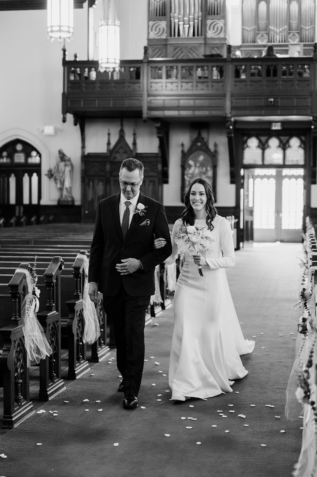 Bride walking down the aisle.